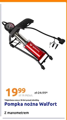 Pompka nożna Walfort z manometrem promocja w Action