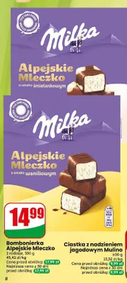 Bombonierka Alpejskie Mleczko o smaku waniliowym Milka promocja w Dino