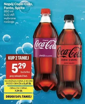 Napój Coca-Cola, Fanta, Sprite wybrane rodzaje promocja w Delikatesy Centrum