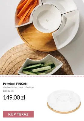 Półmisek FINCAN z białymi miseczkami i obrotową tacą 30cm promocja w Homla