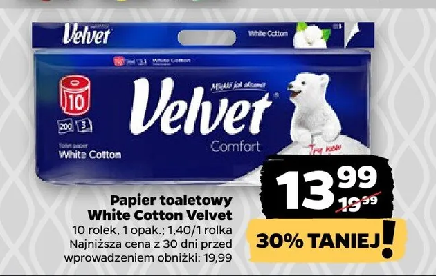 Papier toaletowy White Cotton promocja w Netto