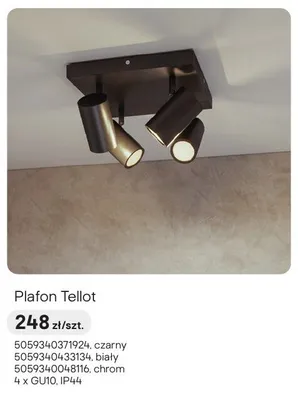 Plafon Tellot 4xGU10 biały promocja w Castorama