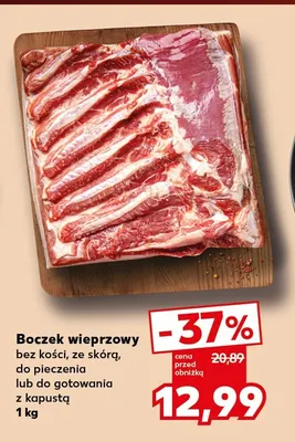 Boczek wieprzowy bez kości ze skórą promocja w Kaufland