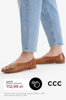 Baleriny skórzane Lasocki promocja w CCC