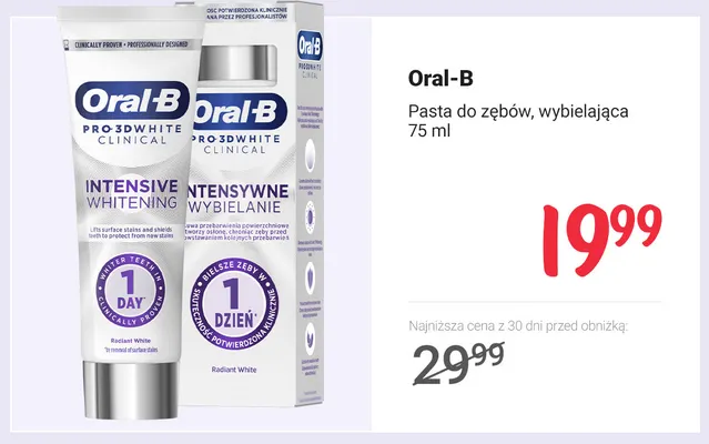 Pasta do zębów wybielająca Oral-B promocja w Rossmann