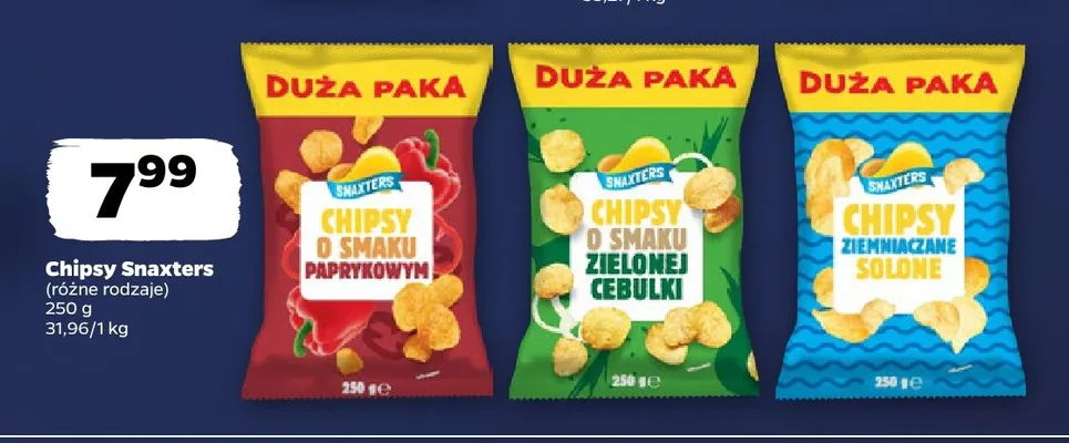 Chipsy o smaku paprykowym Snaxters promocja w Netto