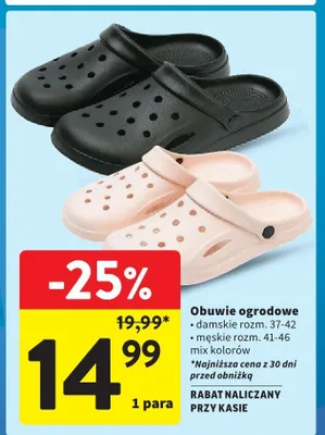 Obuwie ogrodowe promocja w Intermarche