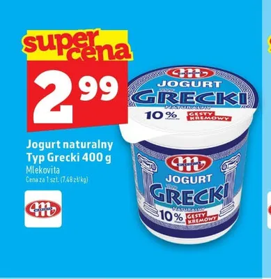 Jogurt naturalny Typ Grecki Mlekovita promocja w TOPAZ