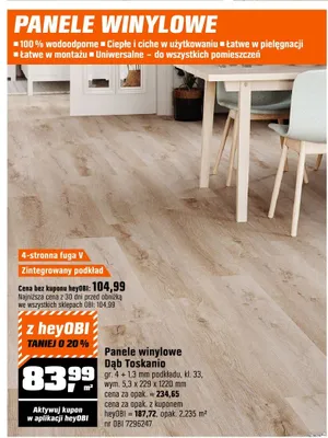 Panele winylowe Dąb Toskanio promocja w OBI