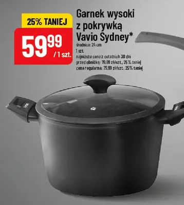 Garnek wysoki z pokrywką Vavio Sydney 24 cm promocja w POLOmarket
