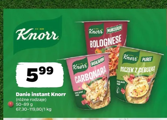 Danie instant Knorr promocja w Netto