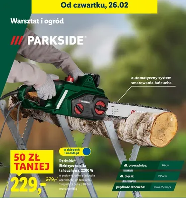 Elektryczna piła łańcuchowa, 2200 W promocja w Lidl
