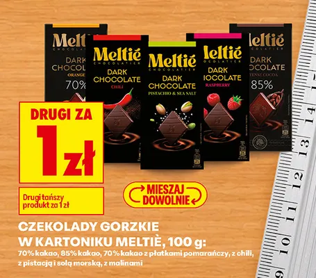 Czekolada gorzka w kartoniku Meltié 85% kakao promocja w Biedronka