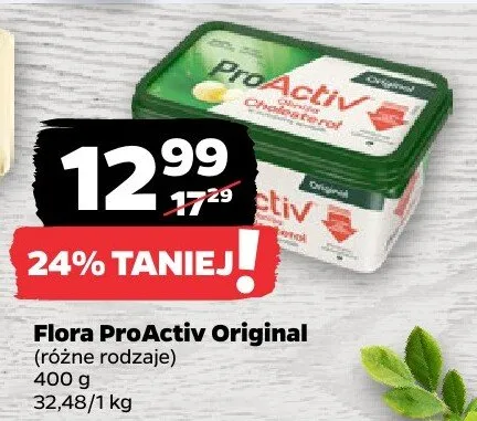 Margaryna ProActiv Original, różne rodzaje Flora promocja w Netto
