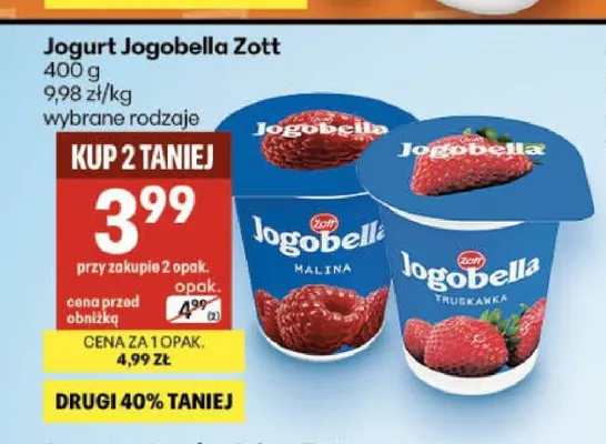 Jogurt Jogobella malina Zott promocja w Delikatesy Centrum