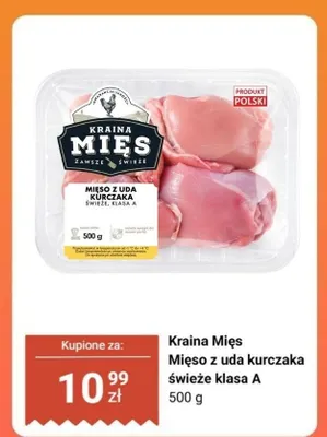 Mięso z uda kurczaka świeże klasa A Kraina Mięs promocja w Biedronka