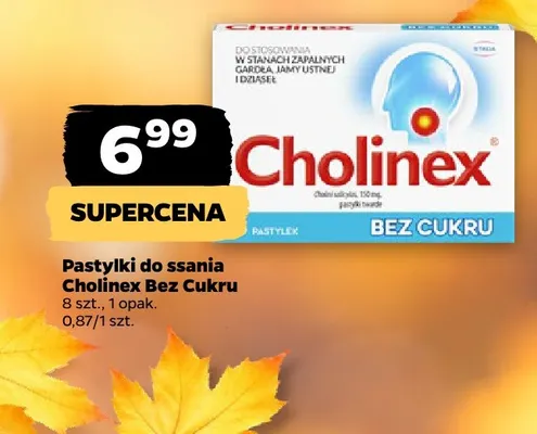 Pastylki do ssania Cholinex bez cukru promocja w Netto