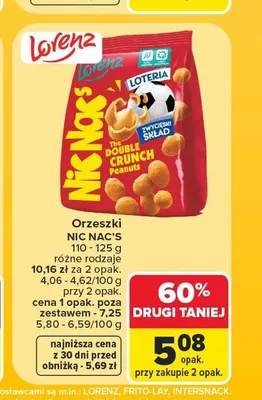 Orzeszki Nic Nac's Double Crunch promocja w Carrefour