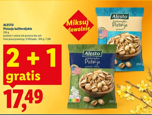 Pistacje kalifornijskie prażone i solone promocja w Lidl
