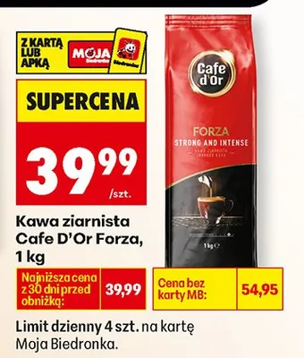 Kawa ziarnista Forza promocja w Biedronka