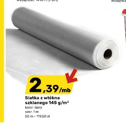 Siatka z włókna szklanego 145 g/m² promocja w Bricomarche