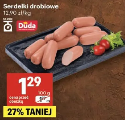 Serdelki drobiowe promocja w Delikatesy Centrum
