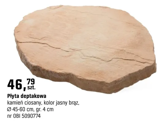 Płyta deptakowa kamień ciosany, kolor jasny brąz promocja w OBI