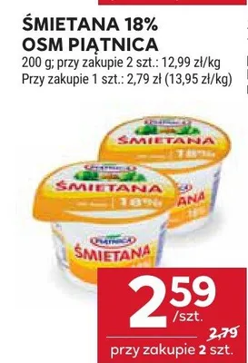 Śmietana 18% osm piątnica promocja w Stokrotka