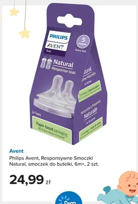 Philips Avent responsywne smoczki Natural smoczek do butelki 6 m+ promocja w Smyk