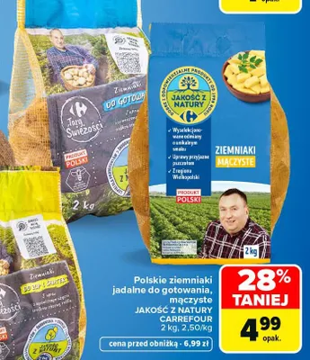 Ziemniaki jadalne do gotowania mączyste polskie Jakość z Natury Carrefour promocja w Carrefour