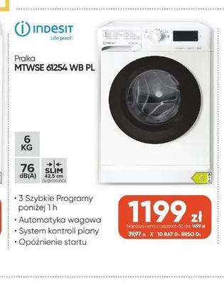 Pralka Indesit MTWSE 61254 WB PL promocja w Max Elektro