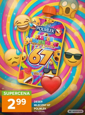 Deser mleczny 67 Polmlek promocja w Stokrotka
