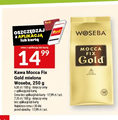 Kawa mielona Mocca Fix Gold Woseba promocja w Twój Market