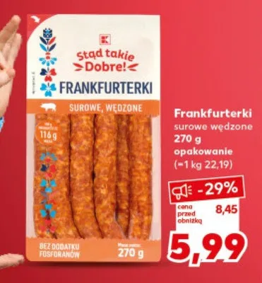 Frankfurterki surowe wędzone promocja w Kaufland
