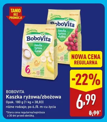 Kaszka ryżowa/zbożowa BoboVita promocja w Aldi