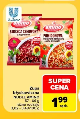Zupa błyskawiczna nudle pomidorowa Amino promocja w Carrefour