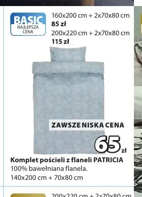 Komplet pościeli z flaneli Patricia 140x200 cm + 70x80 promocja w Jysk