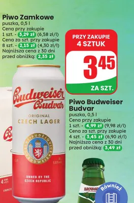 Piwo Budweiser Budvar promocja w Dino