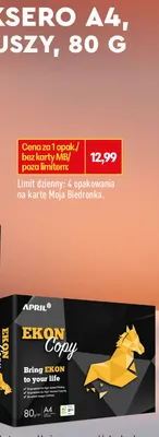 Papier ksero A4 April Ekon Copy promocja w Biedronka