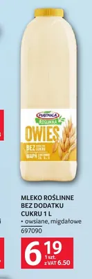 Mleko roślinne bez dodatku cukru migdałowe Piątnica Roślinna promocja w Selgros