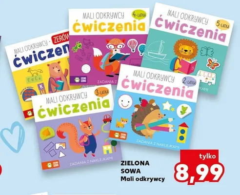 Książka Mali odkrywcy ćwiczenia 4-latka Zielona Sowa promocja w Kaufland