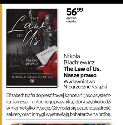 Książka The Law of Us. Nasze prawo Nikola Błachiewicz promocja w Empik
