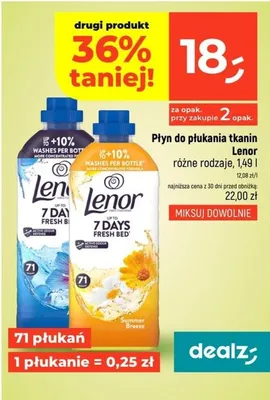 Płyn do płukania tkanin Lenor 7 Days Fresh Bed promocja w Dealz