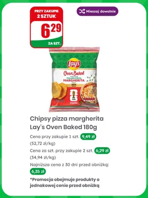 Chipsy pizza margherita Lay's Oven Baked promocja w Dino