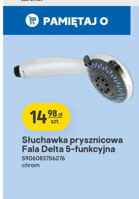 Słuchawka prysznicowa Fala Delta 5-funkcyjna chrom promocja w Castorama