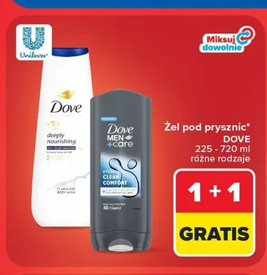 Żel pod prysznic Dove Men+Care Clean Comfort promocja w Carrefour