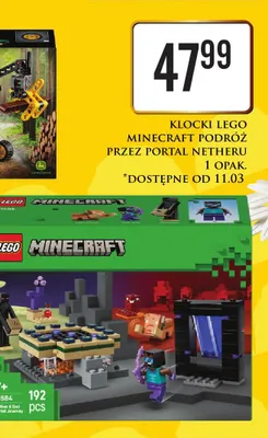 Klocki Minecraft Podróż przez portal Netheru Lego promocja w Dino