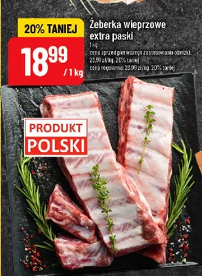 Żeberka wieprzowe extra paski promocja w POLOmarket