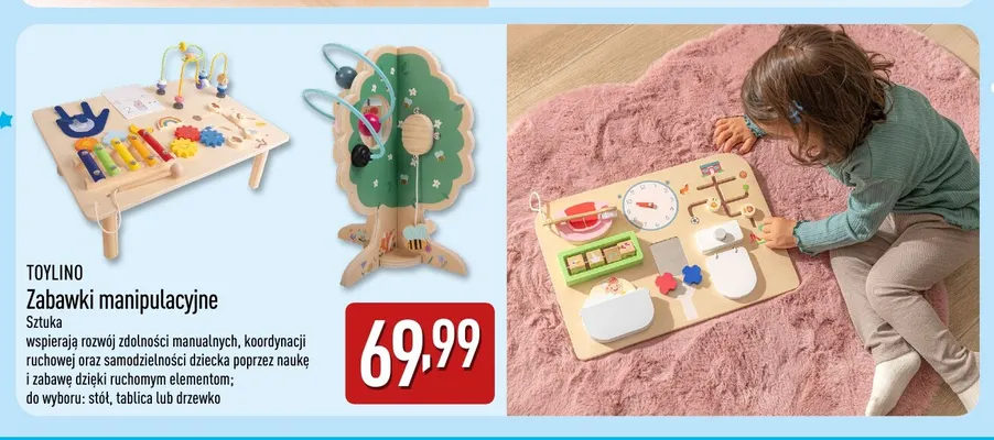 Zabawki manipulacyjne tablica Toylino promocja w Aldi