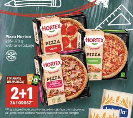 Pizza z szynką i pieczarkami Hortex promocja w Delikatesy Centrum